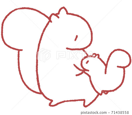 Squirrel parent and child (red) 71438558