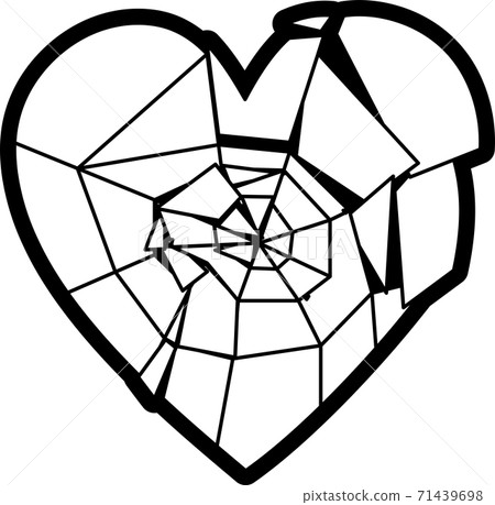 Broken glass heart 71439698