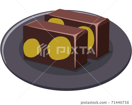 Chestnut yokan (with plate) 71440738