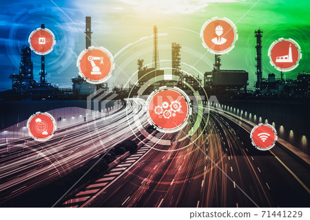 Industry 4.0 technology concept - Smart factory for fourth industrial revolution 71441229