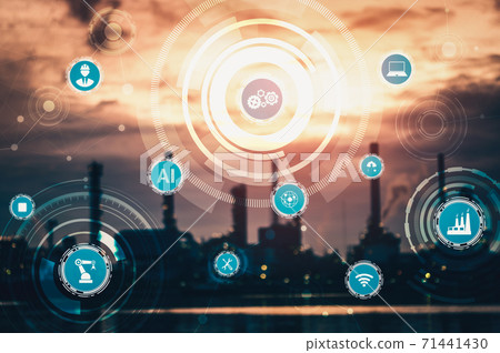 Industry 4.0 technology concept - Smart factory for fourth industrial revolution 71441430