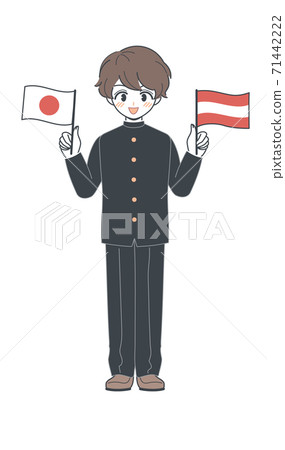 Student / vector of school run with Austrian flag and Japanese flag Student / vector of school run with Austrian flag and Japanese flag 71442222
