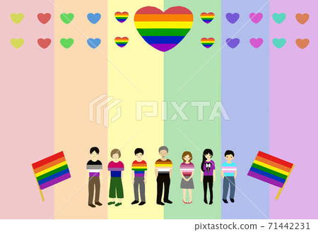 LGBT illustration postcard LGBT illustration postcard 71442231