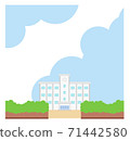 School building illustration frame material school background blue sky vector hand-painted 71442580