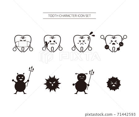 Vector illustration set of tooth characters... - Stock Illustration ...