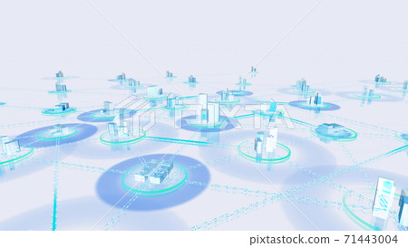 Communication Network Technology Urban Digital Data Information Business 3D Illustration Background 71443004