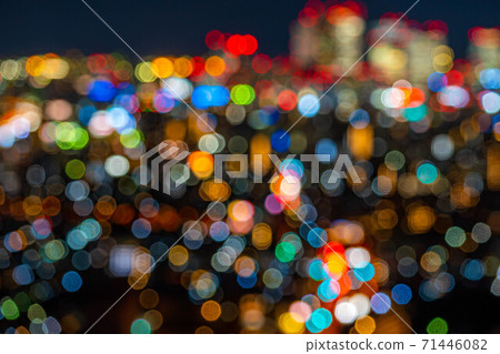 Glittering city night view, out focus [Aichi Prefecture] 71446082