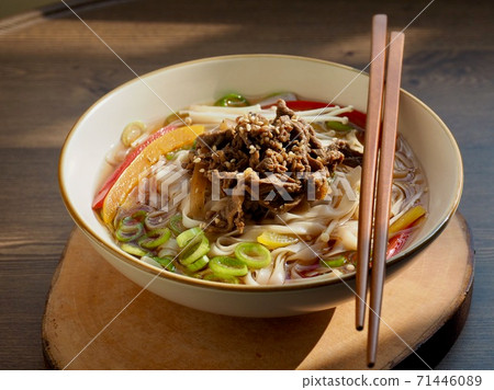 Asian Food Beef Rice Noodles Asian Food Beef Rice Noodles 71446089