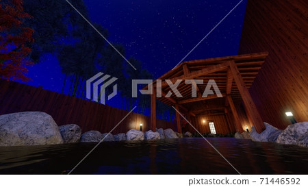 Hot spring open-air bath without people Illustration 10 Hot spring open-air bath without people Illustration 10 71446592