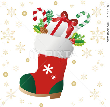 Christmas present Christmas boots illustration material 71447189