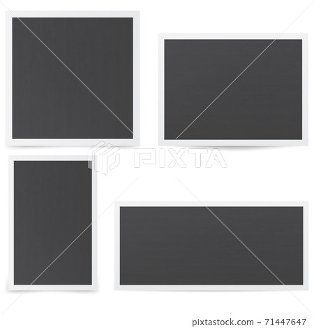 Mockup of frames in retro style. Black photo frames. Mockup of frames in retro style. Black photo frames. 71447647