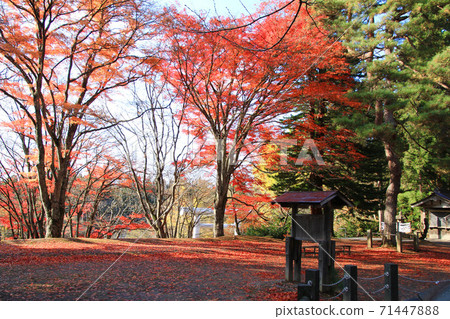 Dotsu Shrine in autumn (Fukushima Prefecture, Inawashiro Town) Dotsu Shrine in autumn (Fukushima Prefecture, Inawashiro Town) 71447888