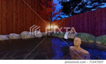 Hot spring open-air bath Men's bath Illustration 17 Hot spring open-air bath Men's bath Illustration 17 71447897