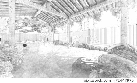 Hot spring open-air bath Men's bath Illustration 74 Hot spring open-air bath Men's bath Illustration 74 71447976