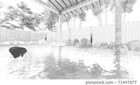 Hot spring open-air bath Men's bath Illustration 75 Hot spring open-air bath Men's bath Illustration 75 71447977
