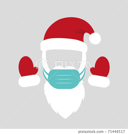 santa claus costume with mask beard cap and gloves 71448517