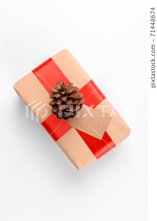 Download Christmas Gift Tag Mock Up With Gift Box Stock Photo 71448674 Pixta