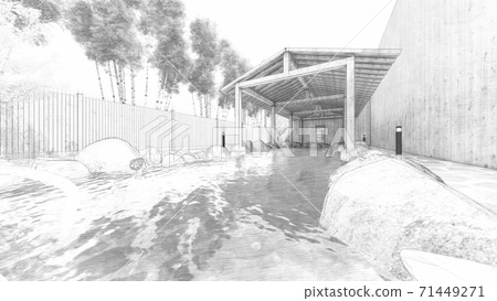 Hot spring open-air bath Women's bath Illustration 69 71449271