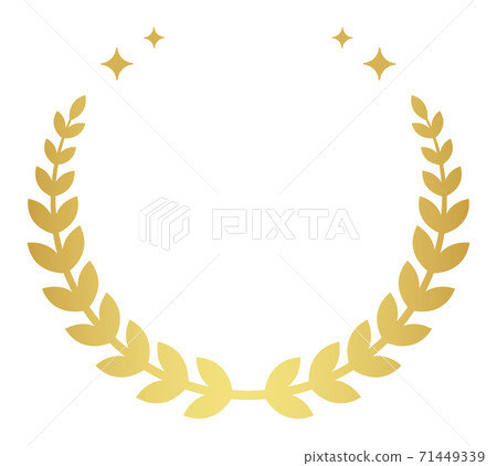 Simple ranking decorative frame of golden laurel, laurel crown 71449339