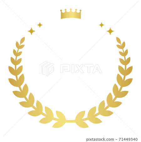簡單排名的金桂冠和皇冠裝飾框架 71449340