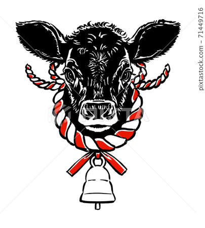 Note: Black and red calf face with a cowbell with continuous decoration specifications 71449716
