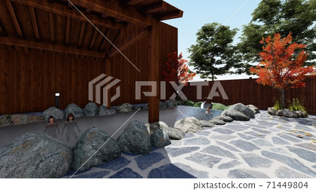 Hot spring open-air bath Women's bath Illustration 46 71449804