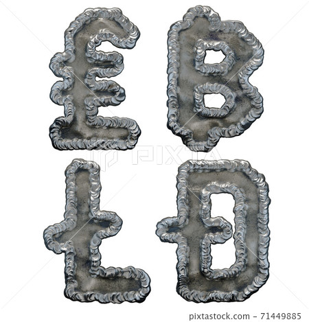 Set of symbols lira, bitcoin, litecoin and dashcoin made of industrial metal on white background 3d 71449885