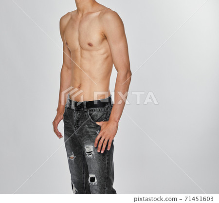 Sexy muscular man's body wearing jeans Sexy muscular man's body wearing jeans 71451603