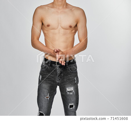Sexy muscular man's body wearing jeans 71451608