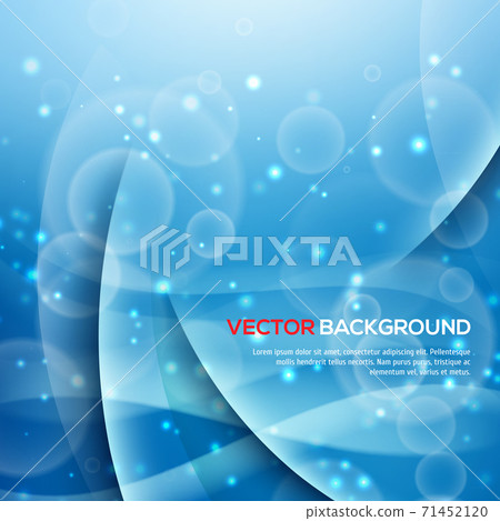 Blue abstract background with bokeh - Stock Illustration [71452120] - PIXTA