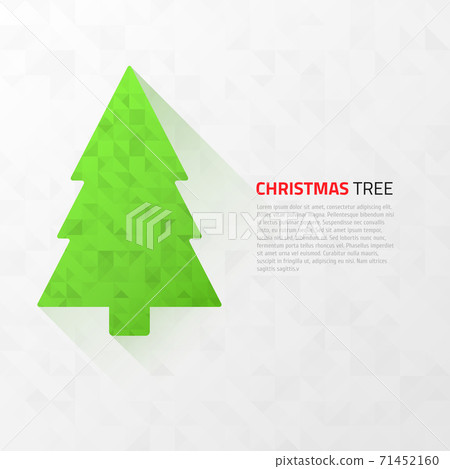 Modern flat christmas tree with triangles 71452160