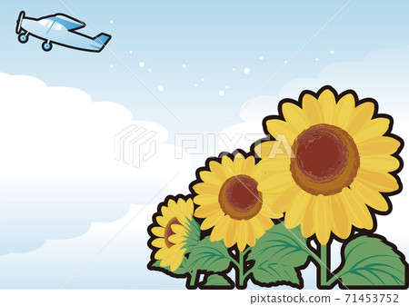 Summer landscape background blue sky sunflower airplane copy space illustration Summer landscape background blue sky sunflower airplane copy space illustration 71453752