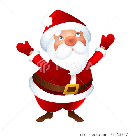 Santa Claus, Merry Christmas and Happy New Year Greeting Mascot Santa Claus, Merry Christmas and Happy New Year Greeting Mascot 71453757