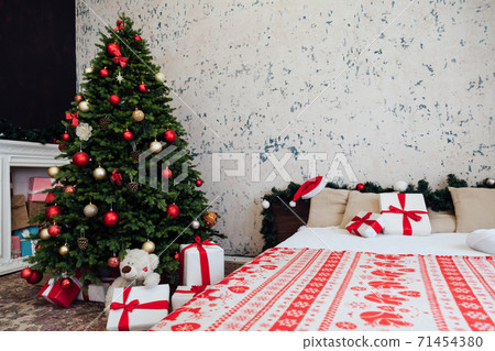 Christmas tree with gifts for new year bedroom holiday winter Christmas tree with gifts for new year bedroom holiday winter 71454380