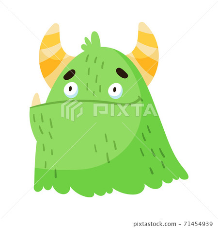 Funny Muzzle of Smiling Toothy Monster Vector Illustration Funny Muzzle of Smiling Toothy Monster Vector Illustration 71454939