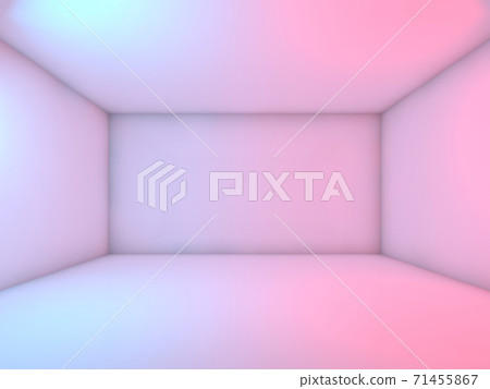 Empty white room with colorful illumination, 3 d 71455867