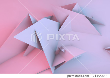 Chaotic triangular installation, 3d render 71455868
