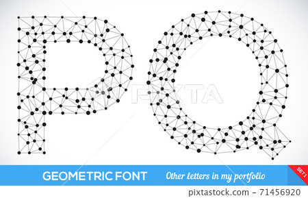 Geometric type font. 71456920