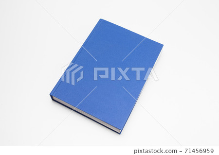 Blue book with no title on white background 71456959