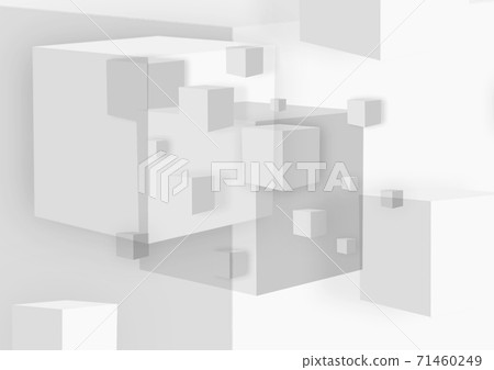 Multiple white cubes floating on a white background Multiple white cubes floating on a white background 71460249