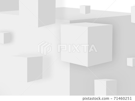 漂浮在白色背景上的多個白色立方體 漂浮在白色背景上的多個白色立方體 71460251