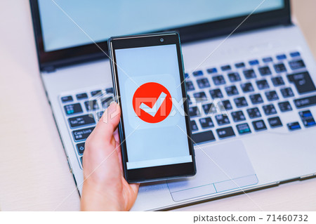 智能手機認證驗證電子批准[認證數字化圖像] 71460732