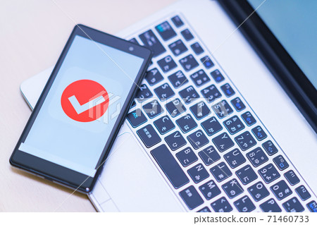 智能手機認證驗證電子批准[認證數字化圖像] 71460733