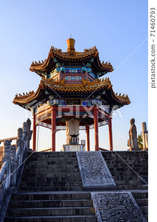 有明之裡那須那水孔子公園2020美麗的夕陽風光美麗的天空和孔子公園日本熊本縣菊池市 71460793