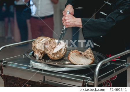 appetizing grilled meat on fire close-up. appetizing grilled meat on fire close-up. 71460841