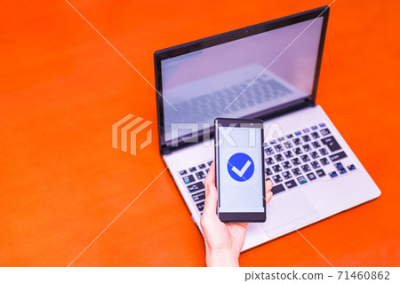 智能手機認證驗證電子批准[認證數字化圖像] 71460862