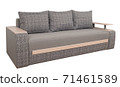 Gray sofa isolated on a white background.  71461589