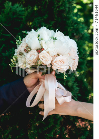 fiance and the bride holds luxurious bridal fiance and the bride holds luxurious bridal 71461644