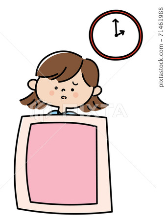 Illustration of a girl who can't sleep at night 71461988