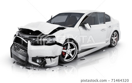 Only White car crash on isolated background - Stock Illustration ...